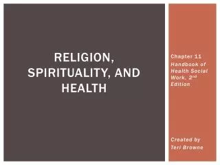 Religion, Spirituality, and Health