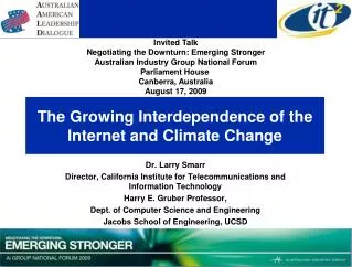 The Growing Interdependence of the Internet and Climate Change