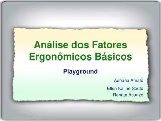 an lise dos fatores ergon micos b sicos