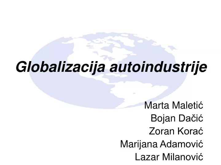 globalizacija autoindustrije