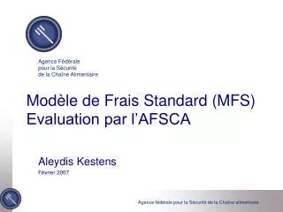 mod le de frais standard mfs evaluation par l afsca