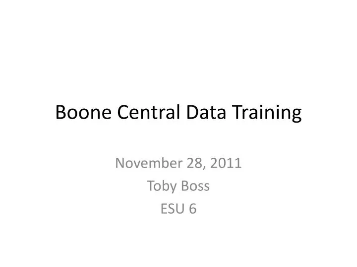 boone central data training