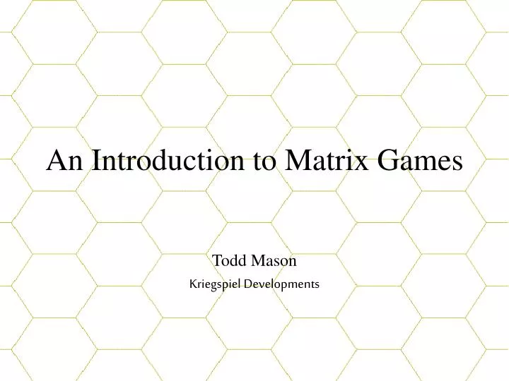 an introduction to matrix games