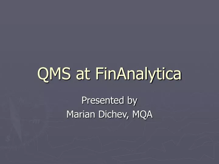 qms at finanalytica