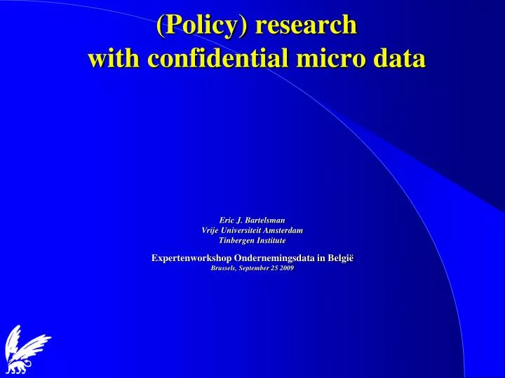 policy research with confidential micro data
