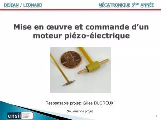 mise en uvre et commande d un moteur pi zo lectrique