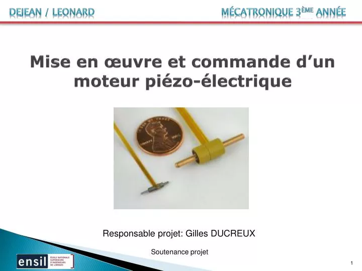 mise en uvre et commande d un moteur pi zo lectrique