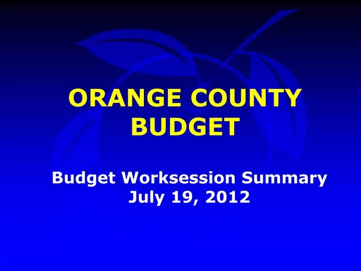 budget worksession summary july 19 2012
