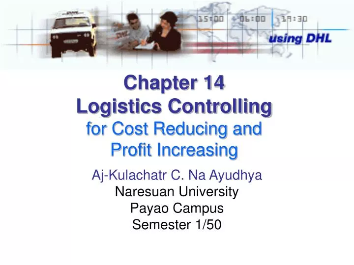 chapter 14 logistics controlling for cost reducing and profit increasing
