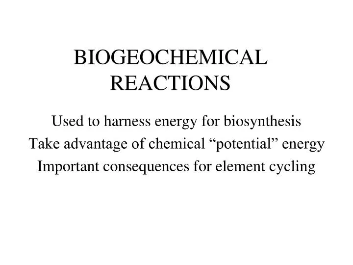 biogeochemical reactions