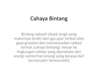 cahaya bintang