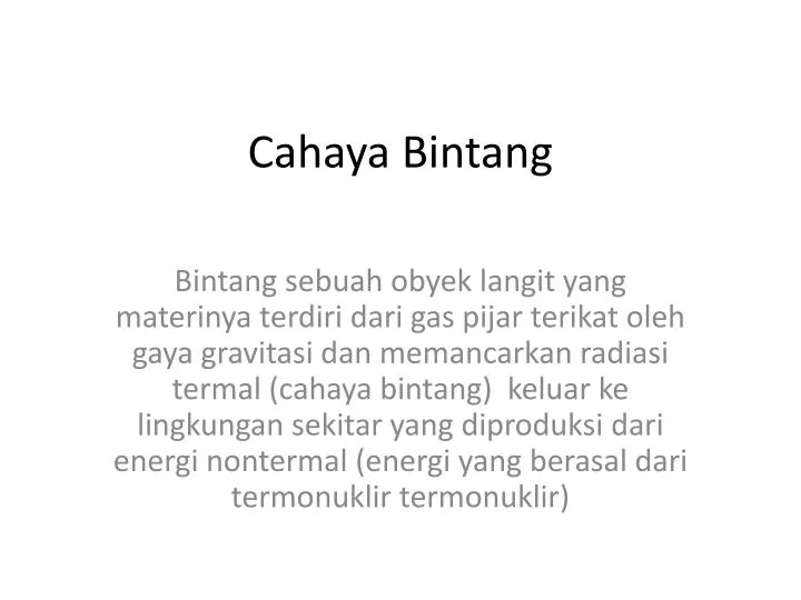 cahaya bintang