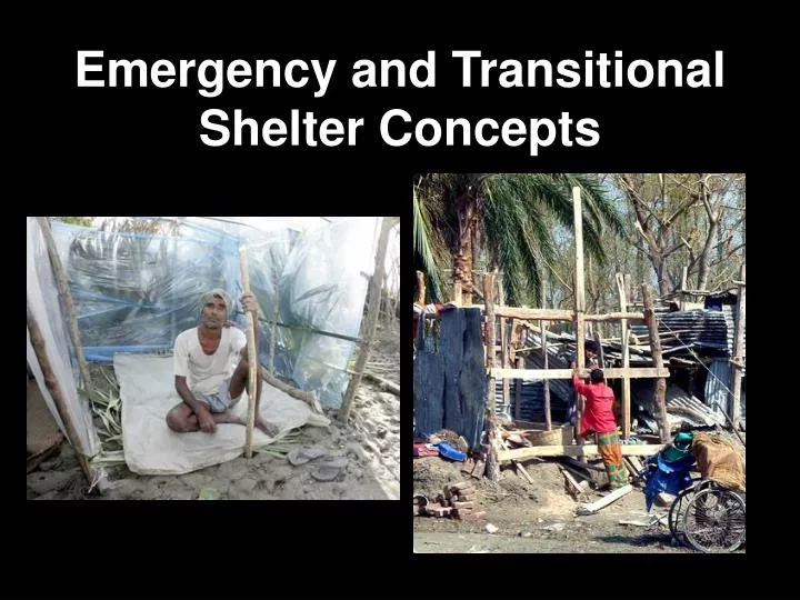 emergency and transitional shelter concepts