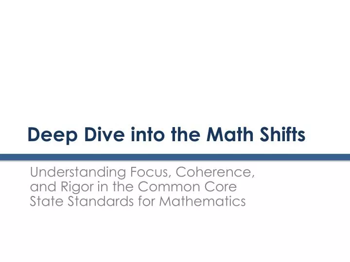 deep dive into the math shifts