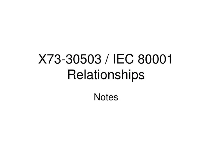 x73 30503 iec 80001 relationships