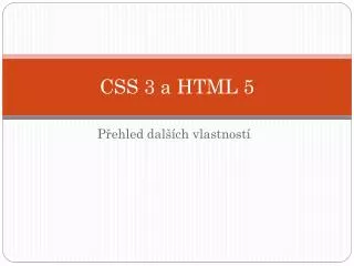 css 3 a html 5