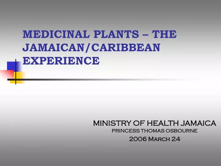 medicinal plants the jamaican caribbean experience