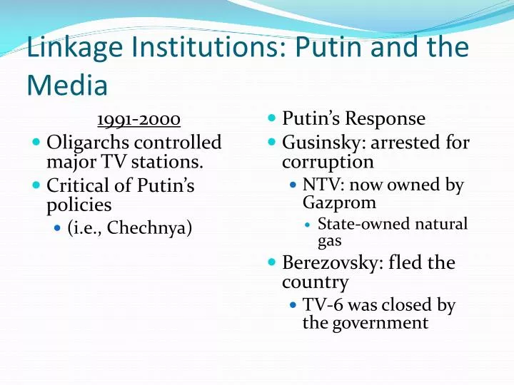 linkage institutions putin and the media