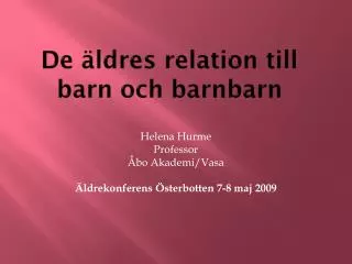 de ldres relation till barn och barnbarn