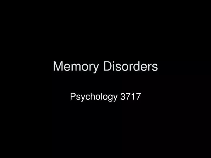 memory disorders