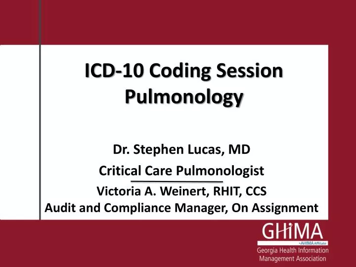 icd 10 coding session pulmonology