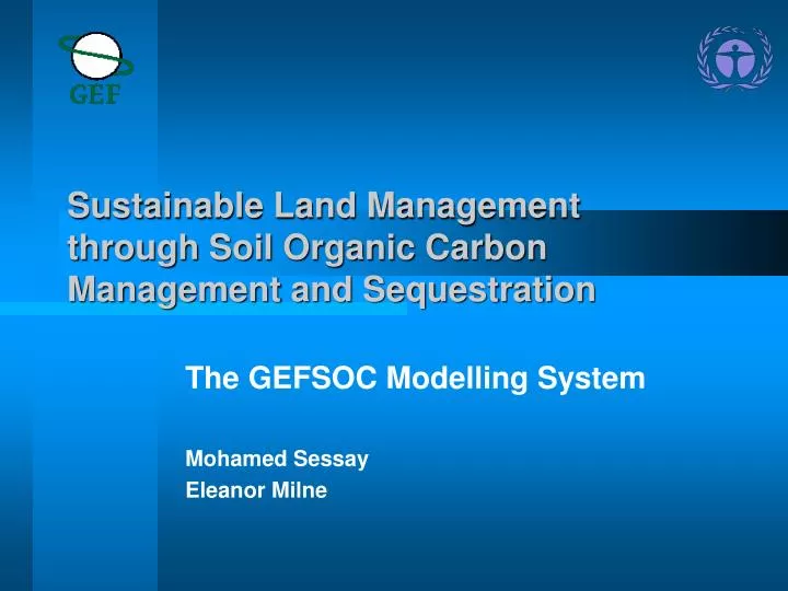 sustainable land management through soil organic carbon management and sequestration