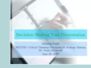 Decision-Making Tool Presentation