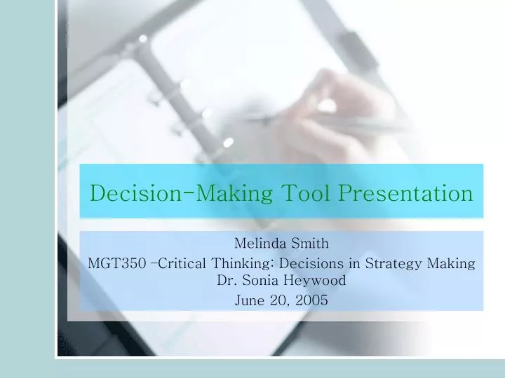 decision making tool presentation
