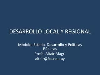 desarrollo local y regional