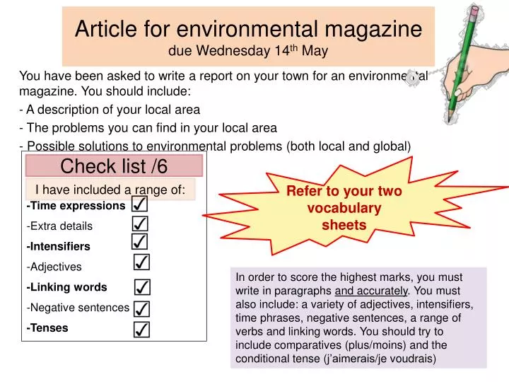 article for environmental magazine due wednesday 14 th may