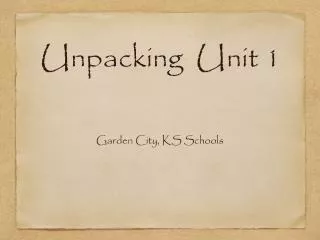 unpacking unit 1