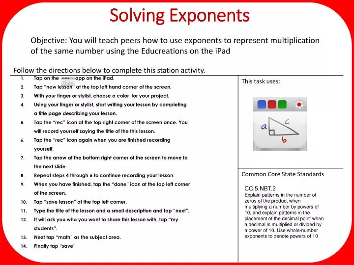 solving exponents