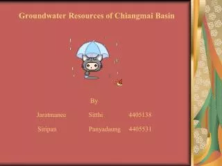 groundwater resources of chiangmai basin