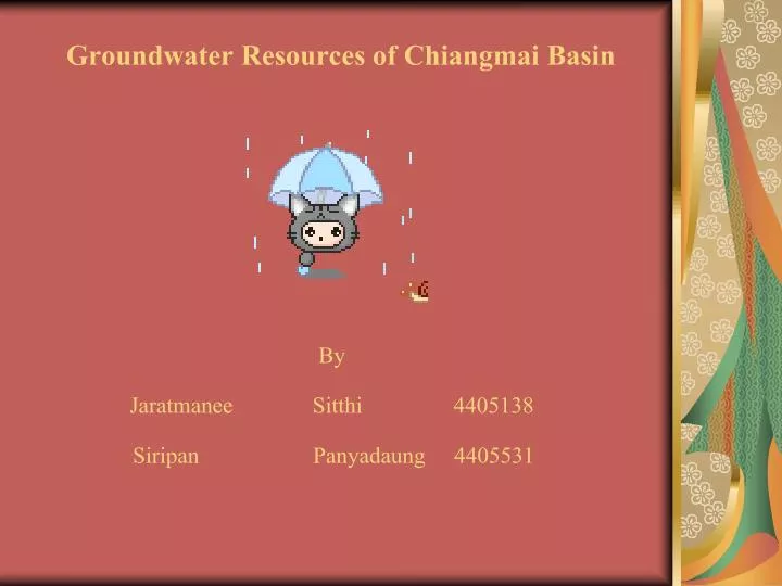groundwater resources of chiangmai basin