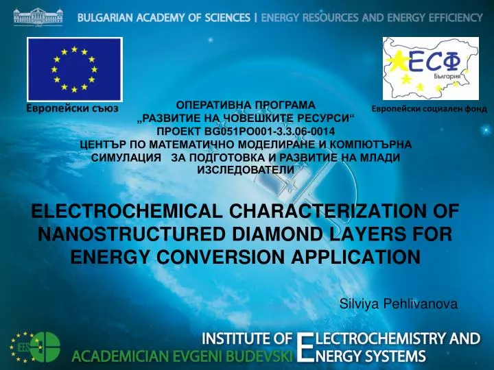 electrochemical characterization of nanostructured diamond layers for energy conversion application