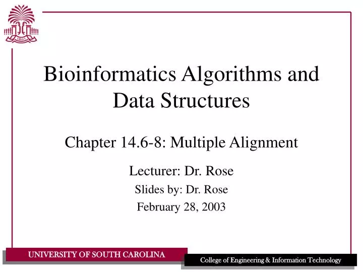 bioinformatics algorithms and data structures