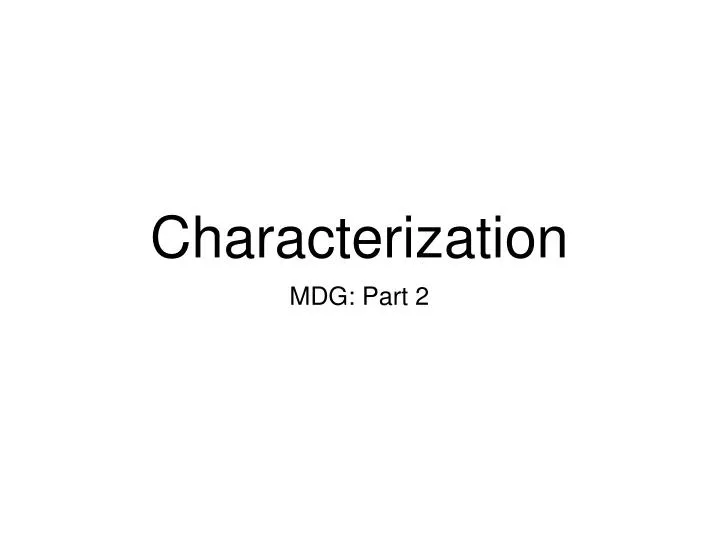 characterization