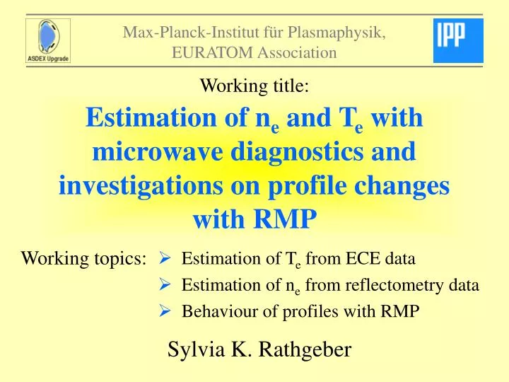 estimation of n e and t e with microwave diagnostics and investigations on profile changes with rmp