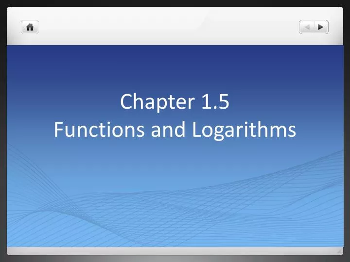 chapter 1 5 functions and logarithms