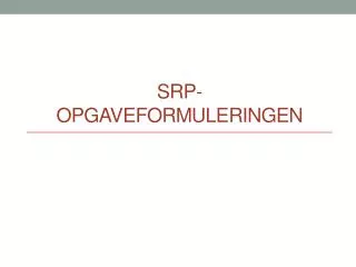 srp opgaveformuleringen