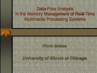 Data-Flow Analysis in the Memory Management of Real-Time Multimedia Processing Systems