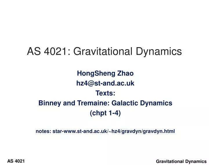 as 4021 gravitational dynamics