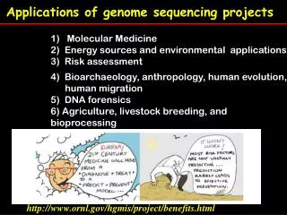 Applications of genome sequencing projects