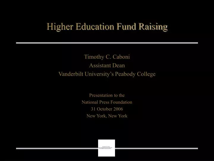 higher education fund raising