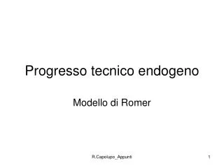 progresso tecnico endogeno