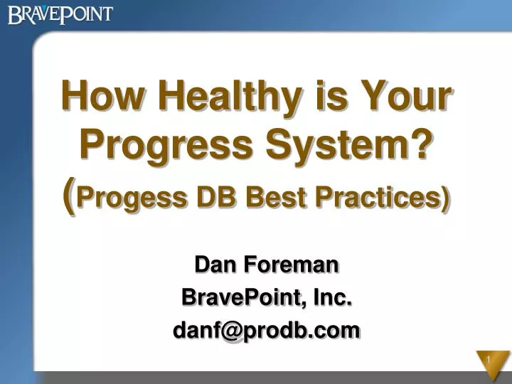 how healthy is your progress system progess db best practices