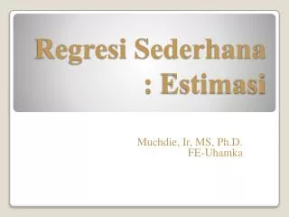regresi sederhana estimasi