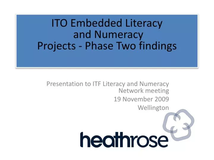 ito embedded literacy and numeracy projects phase two findings