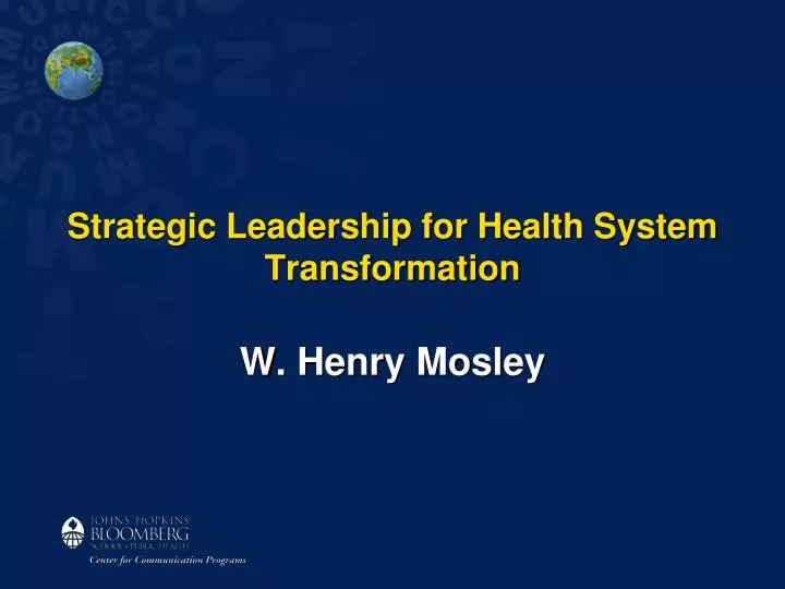 strategic leadership for health system transformation