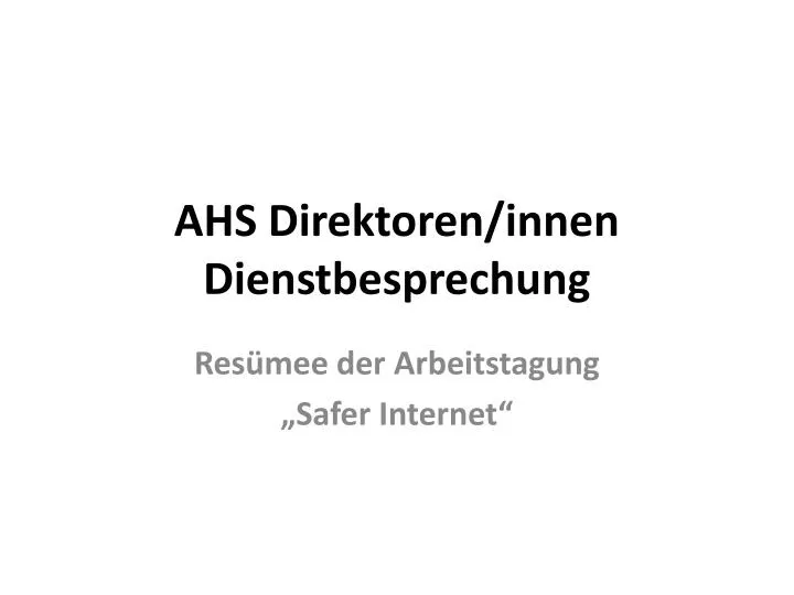 ahs direktoren innen dienstbesprechung